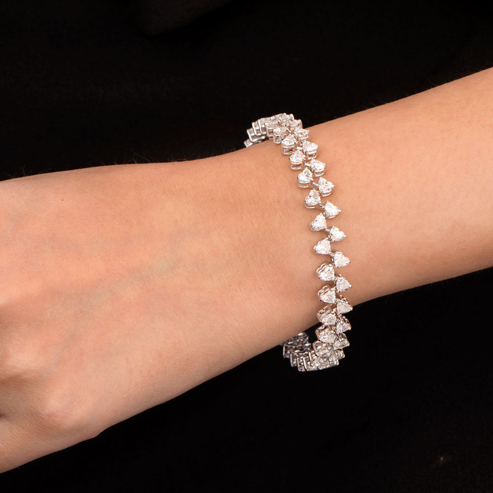 18K White Gold Diamond Bangle - 12.56ct VVS-FG
