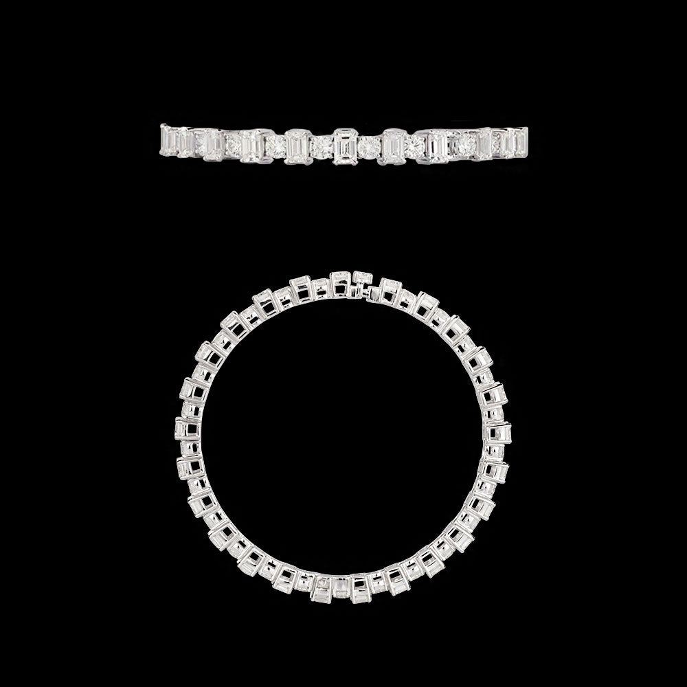 18K White Gold Diamond Bangle - 18.103ct VVS-VS-GH