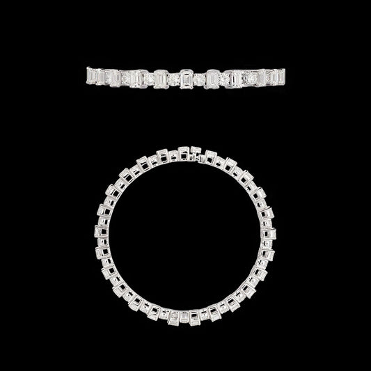 18K White Gold Diamond Bangle - 18.103ct VVS-VS-GH
