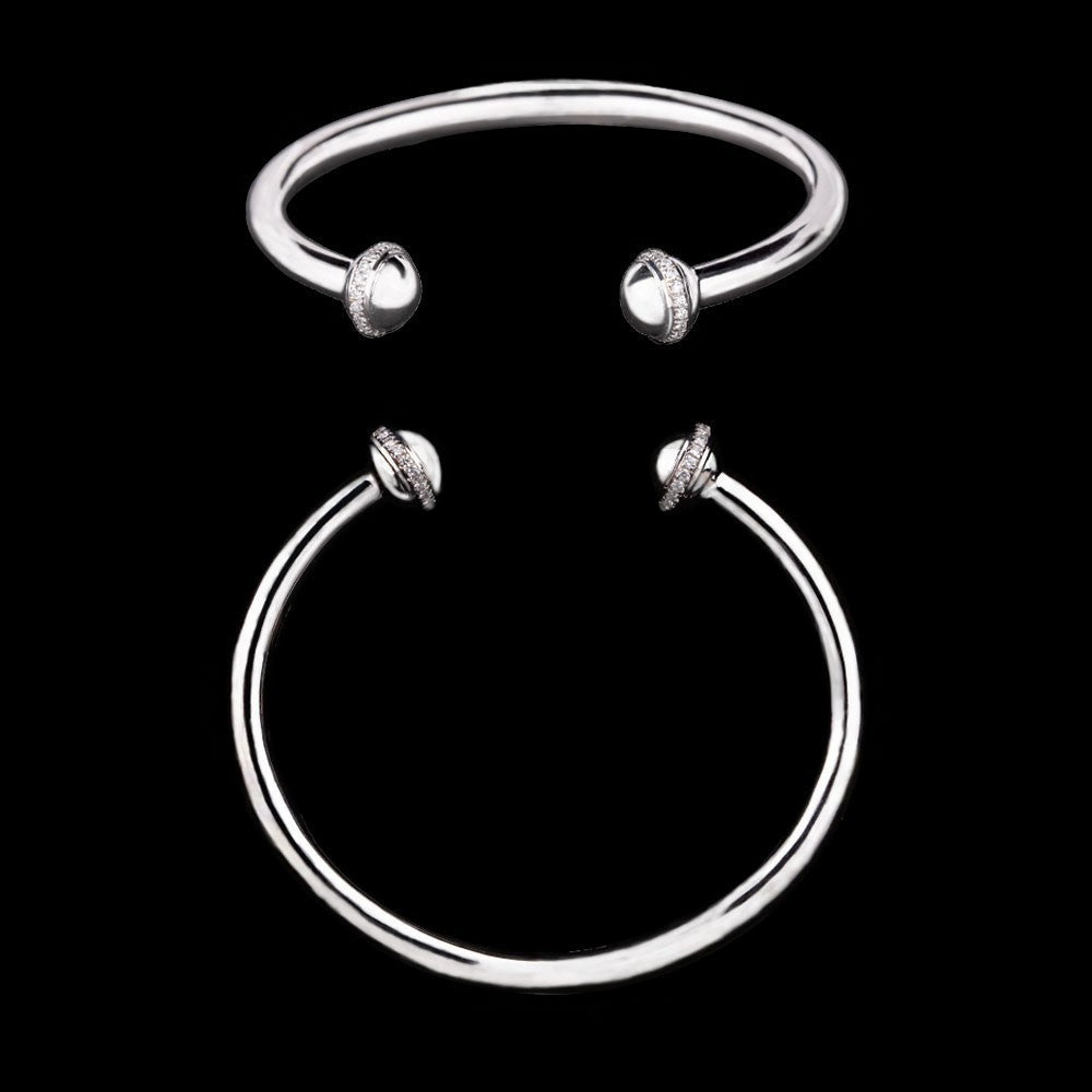 18K White Gold Diamond Kada - 0.62ct VVS-EF
