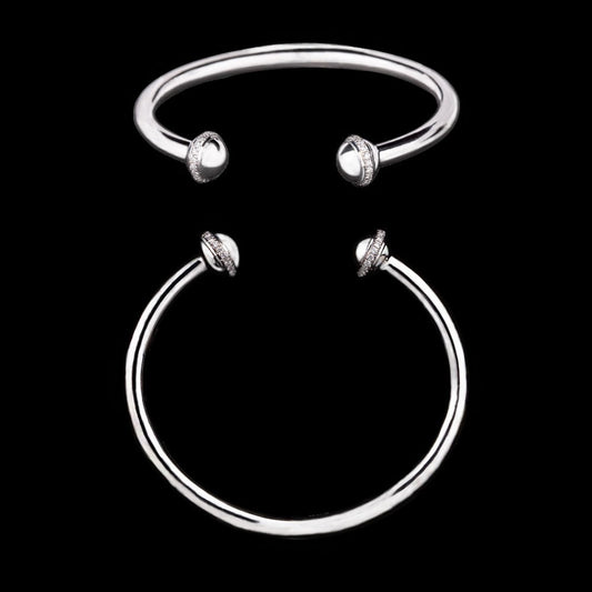 18K White Gold Diamond Kada - 0.62ct VVS-EF