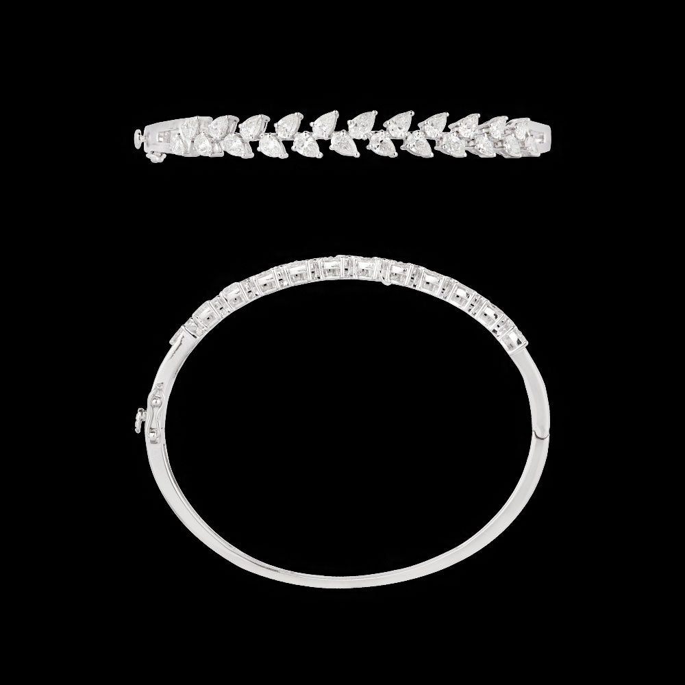18K White Gold Diamond Kada - 2.606ct VVS-VS-FG