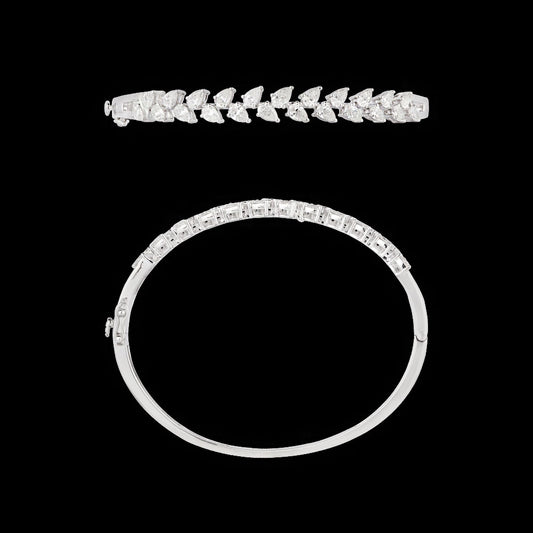 18K White Gold Diamond Kada - 2.606ct VVS-VS-FG