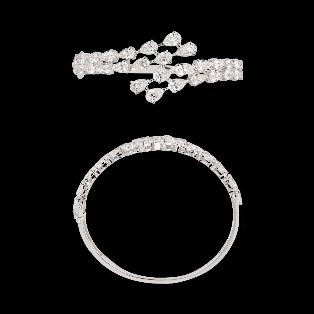 18K White Gold Diamond Kada - 14.82ct VVS-GH