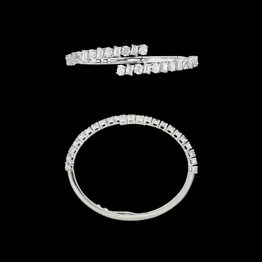 14K White Gold Diamond Kada - 8.027ct VVS-VS-GH