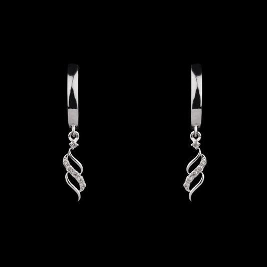 14K White Gold Diamond Earrings - 0.12ct SI-IJ