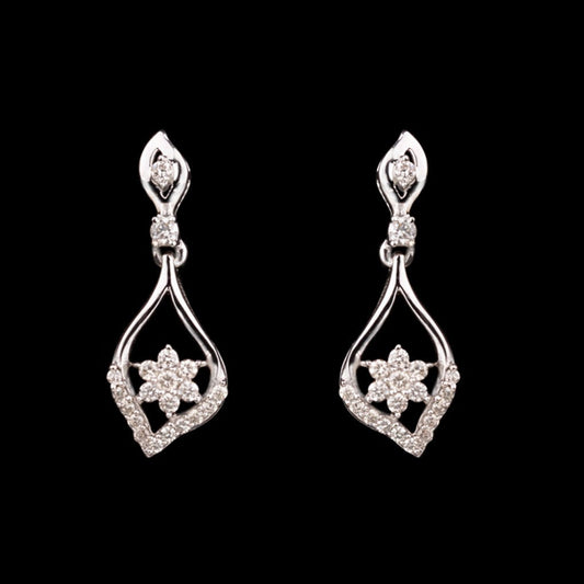 14K White Gold Diamond Earrings - 0.24ct SI-IJ