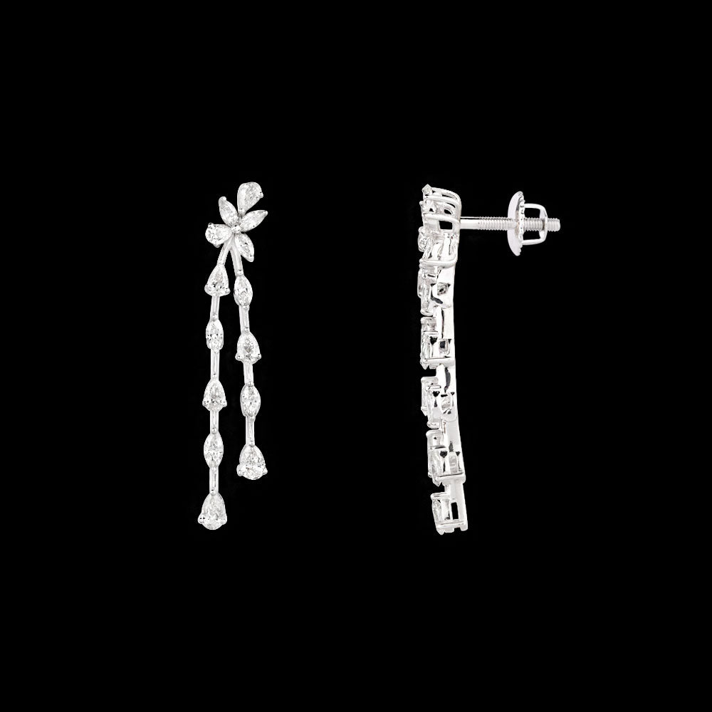18K White Gold Diamond Earrings - 1.858ct VVS-VS-HI