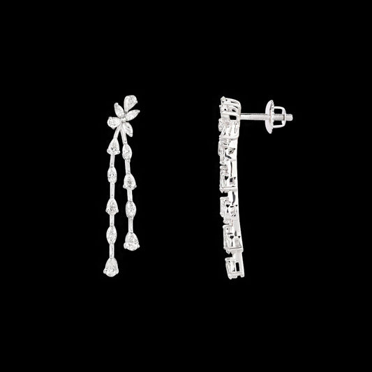 18K White Gold Diamond Earrings - 1.858ct VVS-VS-HI