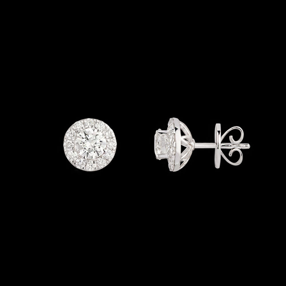 18K White Gold Diamond Earrings - 0.499ct VVS-VS-GH