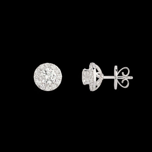 18K White Gold Diamond Earrings - 0.499ct VVS-VS-GH