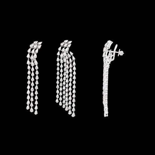 18K White Gold Diamond Earrings - 12.449ct VVS-EF