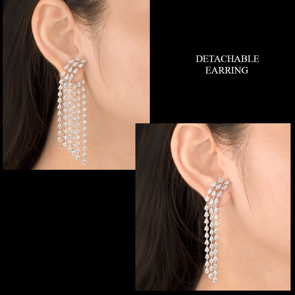 18K White Gold Diamond Earrings - 12.449ct VVS-EF