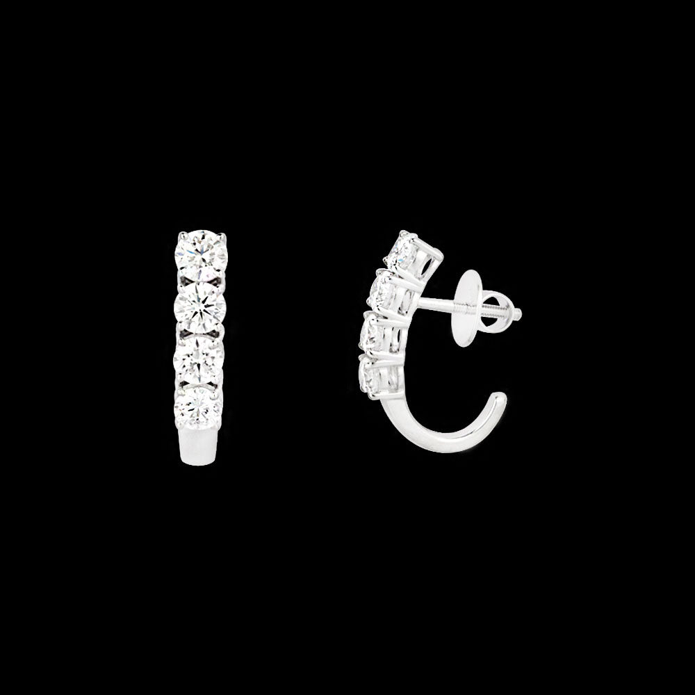 18K White Gold Diamond Earrings - 1.573ct VVS-EF