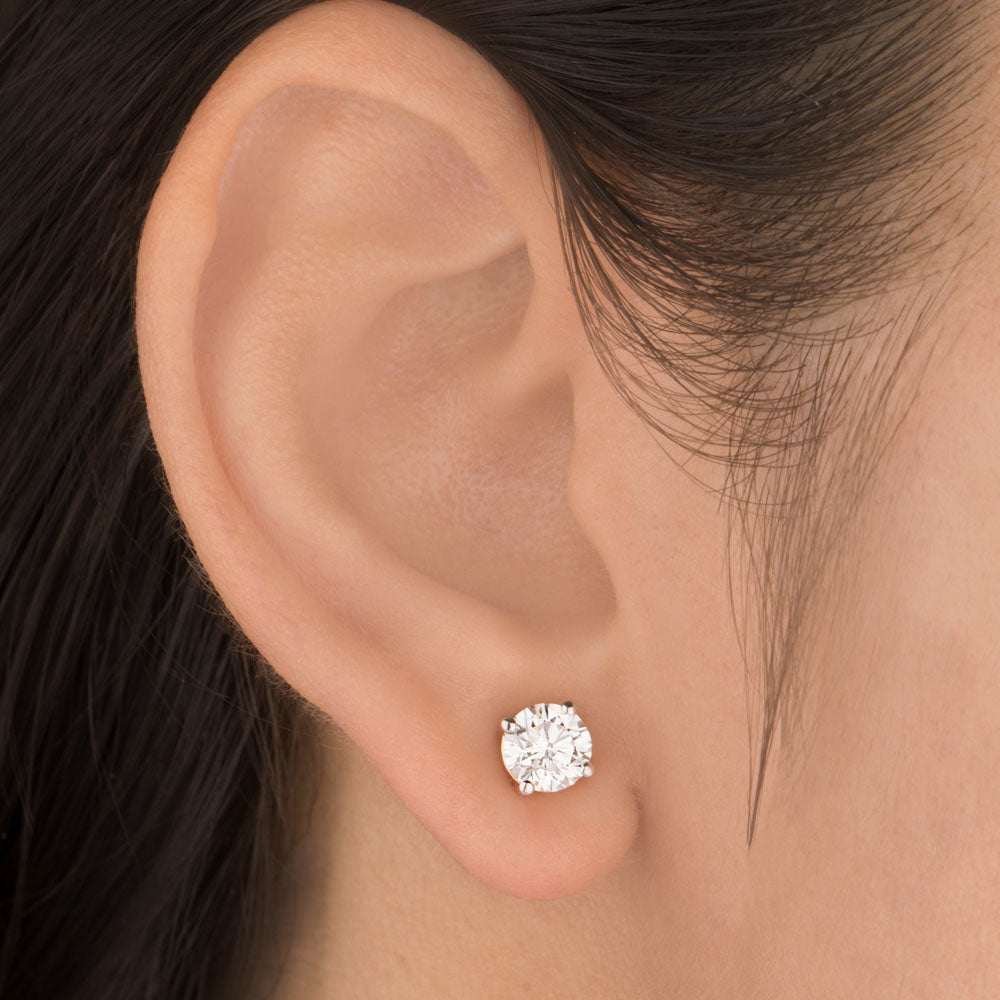 18K White Gold Diamond Earrings - 1.01ct VVS1-E