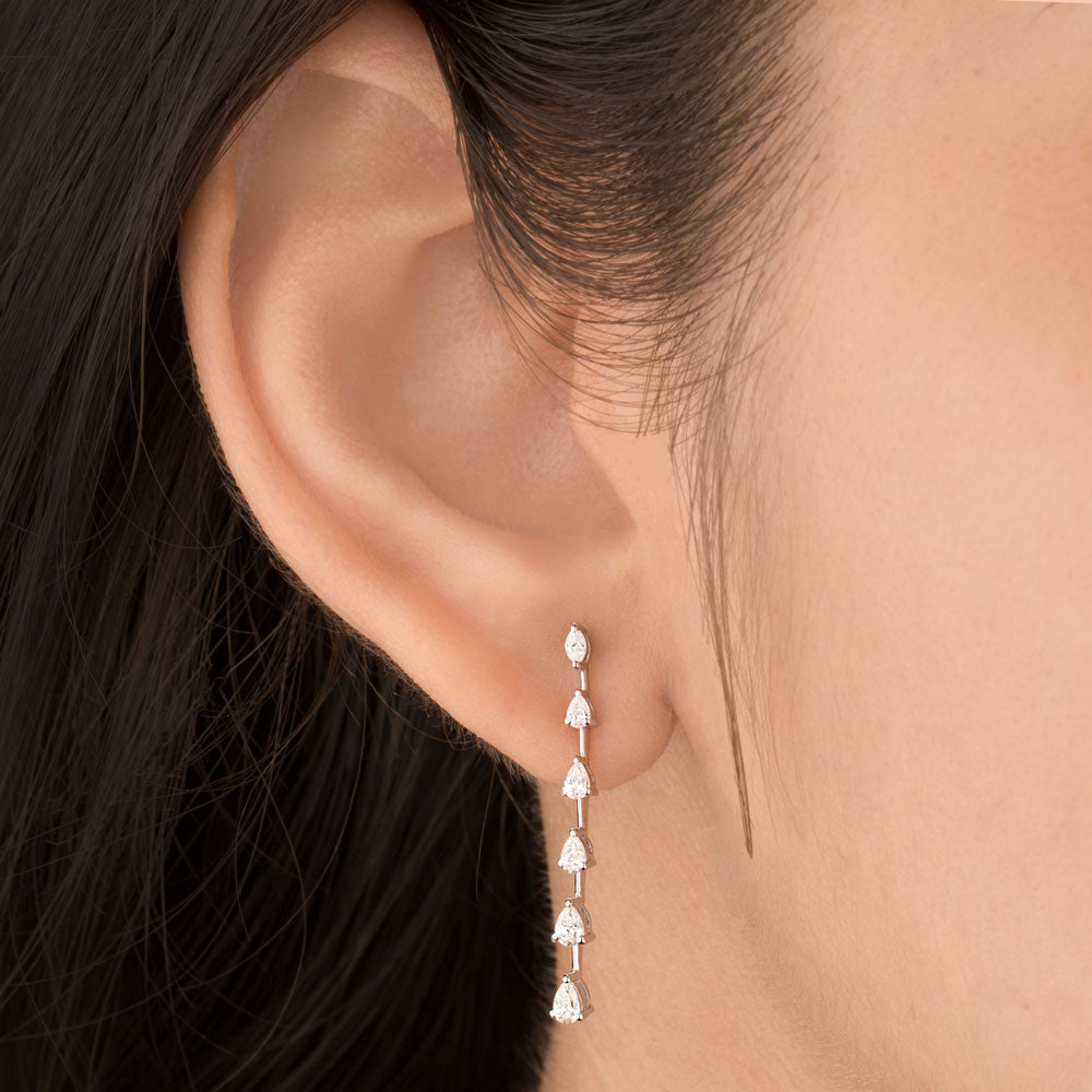 18K White Gold Diamond Earrings - 1.713ct VVS-VS-IJ