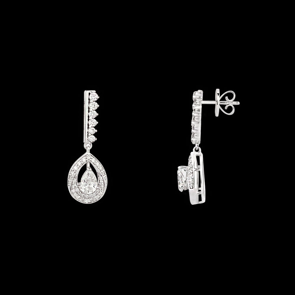 18K White Gold Diamond Earrings - 1.178ct VS-SI-HI