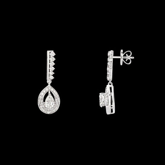 18K White Gold Diamond Earrings - 1.178ct VS-SI-HI