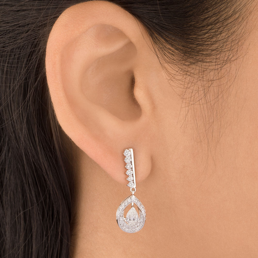 18K White Gold Diamond Earrings - 1.178ct VS-SI-HI