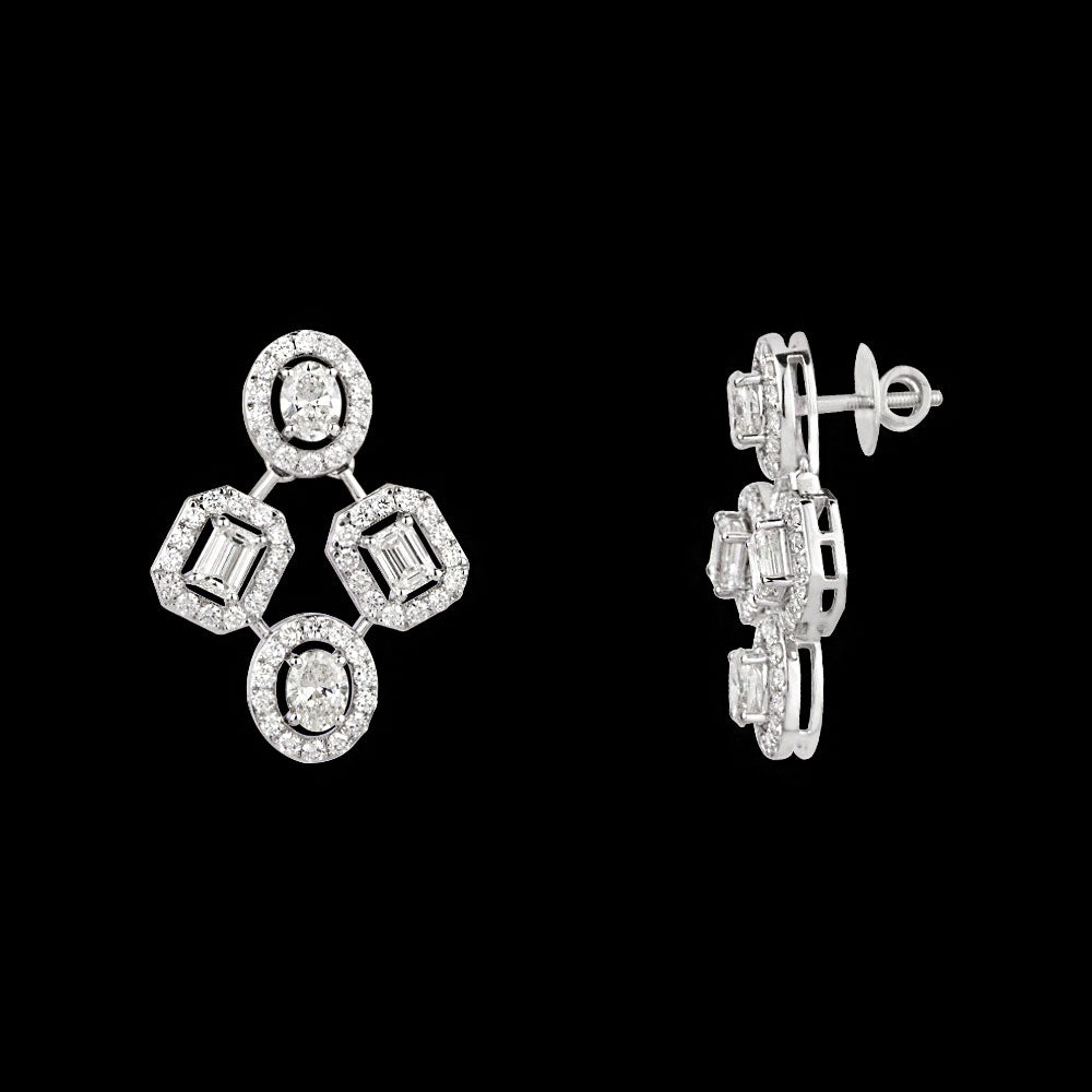 18K White Gold Diamond Earrings - 5.1ct VVS-VS-HI