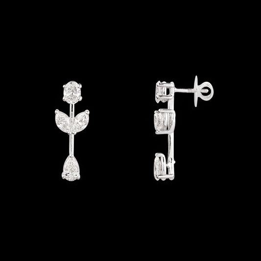 18K White Gold Diamond Earrings - 2.72ct VVS-VS-HI