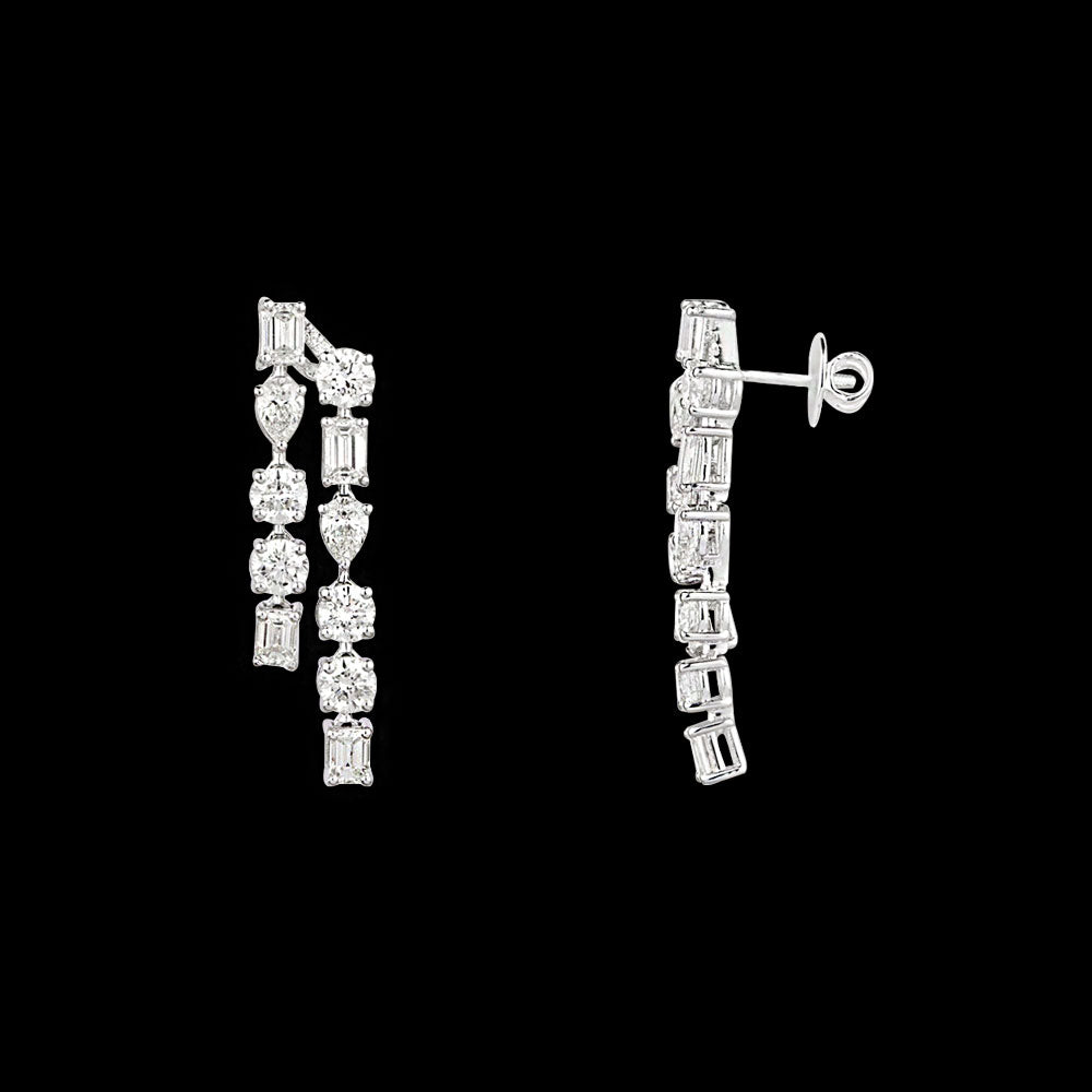 14K White Gold Diamond Earrings - 6.231ct VS-SI-HI