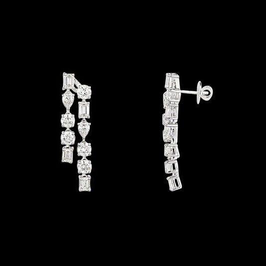 14K White Gold Diamond Earrings - 6.231ct VS-SI-HI