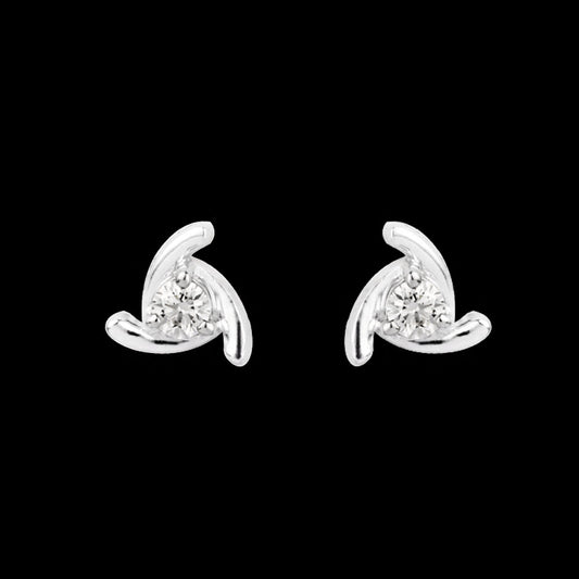 18K White Gold Diamond Earrings - 0.047ct VVS-VS-GH