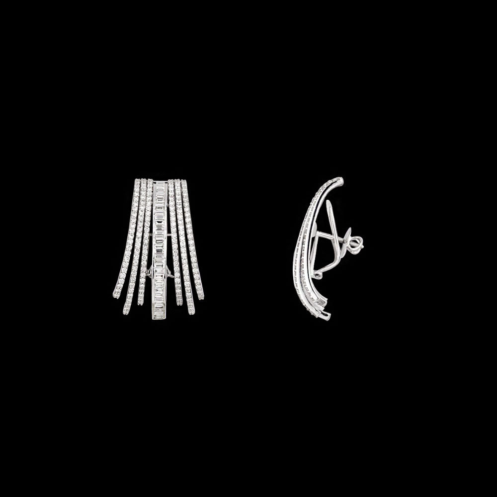 14K White Gold Diamond Earrings - 4.855ct SI-GH