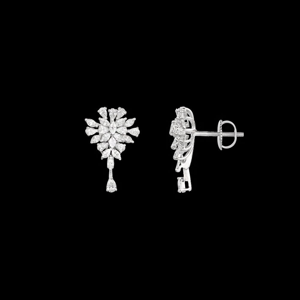 18K White Gold Diamond Earrings - 1.177ct VVS-FG