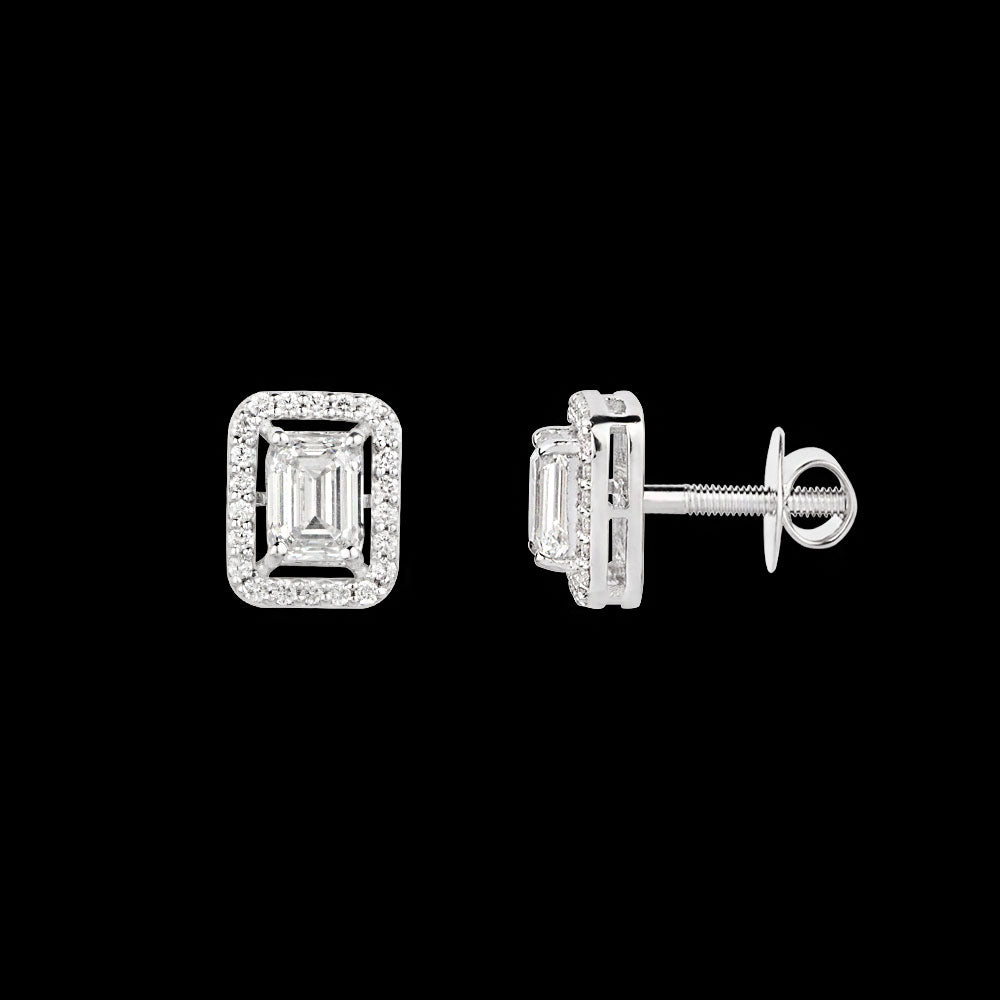 18K White Gold Diamond Earrings - 1.674ct VVS-VS-GH