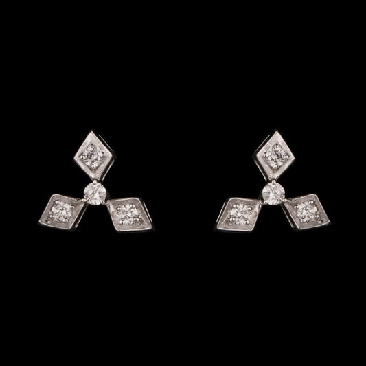 14K White Gold Diamond Earrings - 0.13ct SI-GH