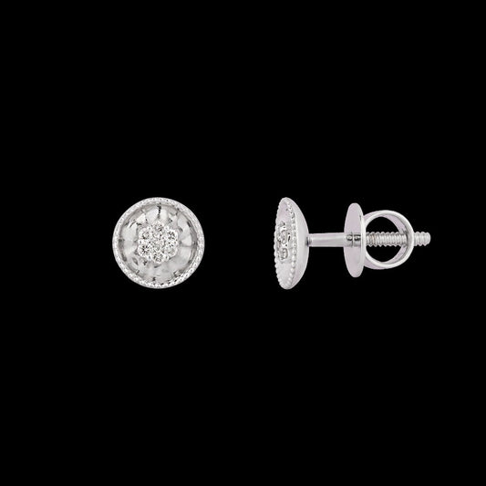 14K White Gold Diamond Earrings - 0.12ct SI-JK