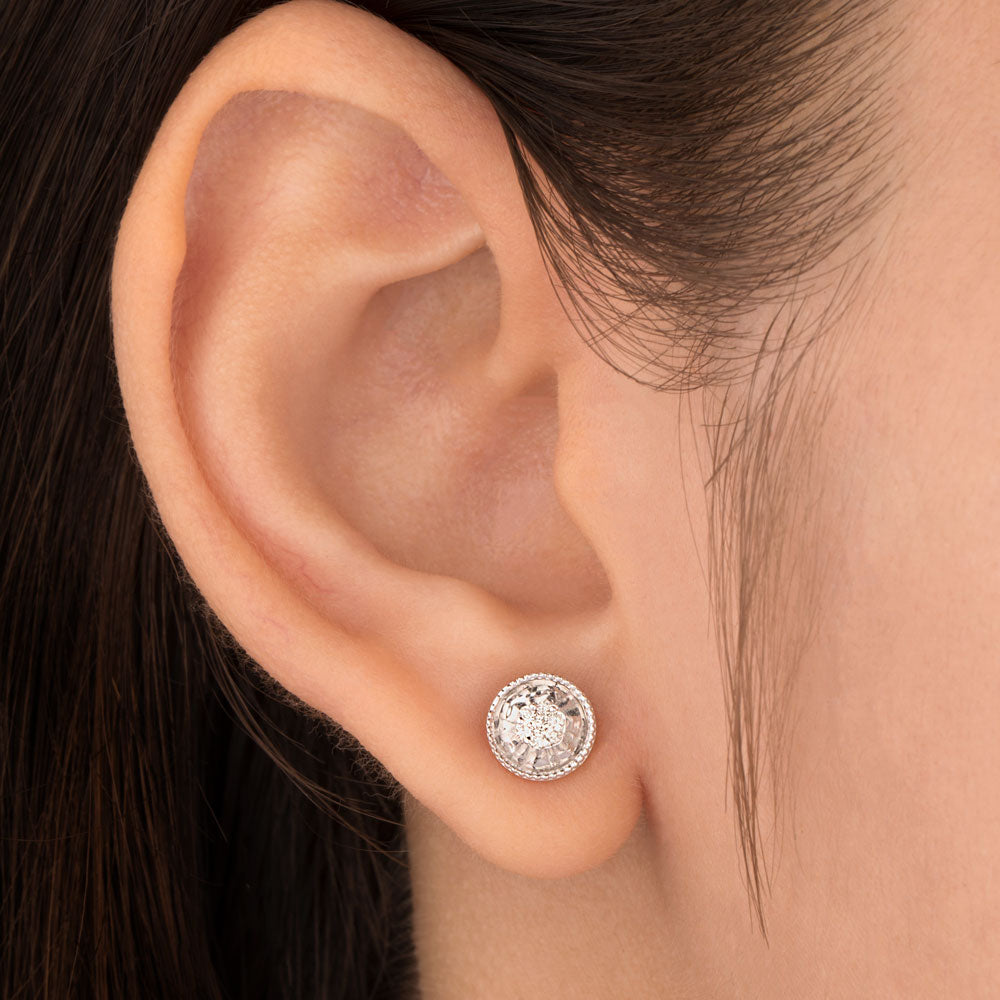 14K White Gold Diamond Earrings - 0.12ct SI-JK