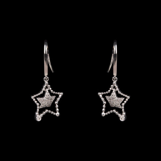 14K White Gold Diamond Earrings - 0.21ct SI-IJ