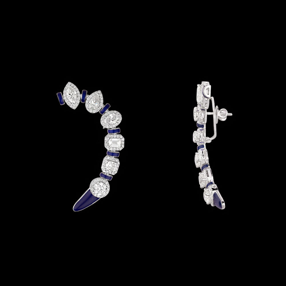 14K White Gold Diamond Earrings - 7.695ct VS-SI-HI