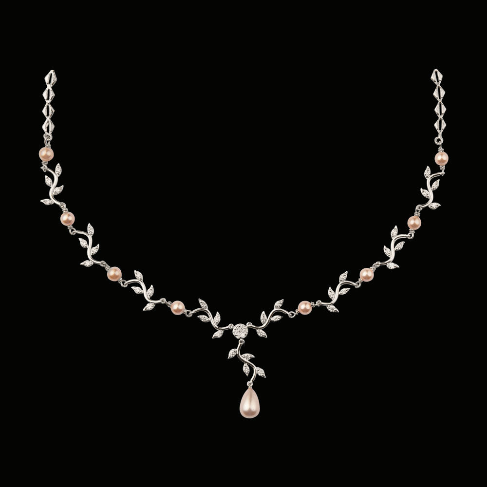 18K White Gold Diamond Necklace - 1.17ct VS-IJ with Colour Stones