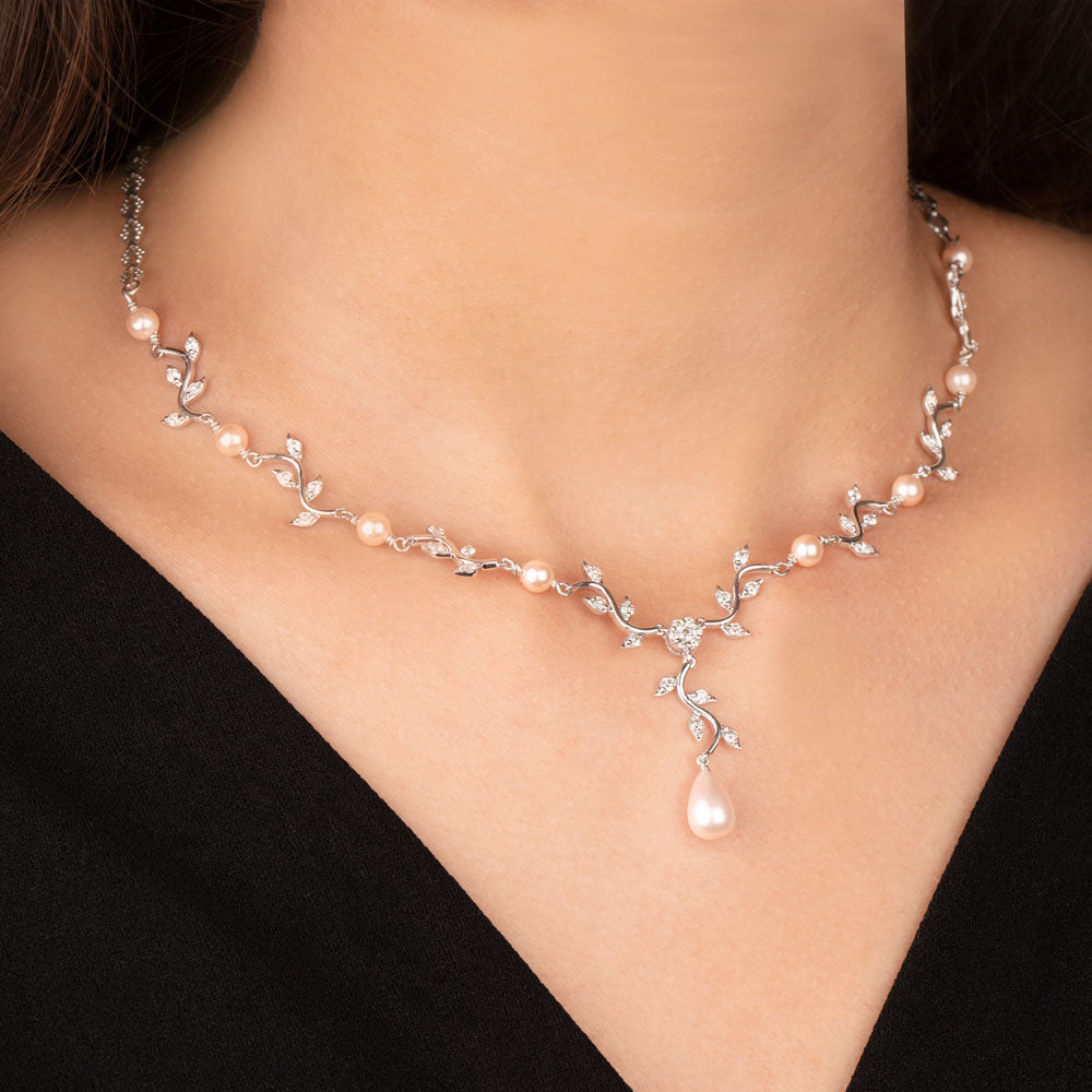 18K White Gold Diamond Necklace - 1.17ct VS-IJ with Colour Stones