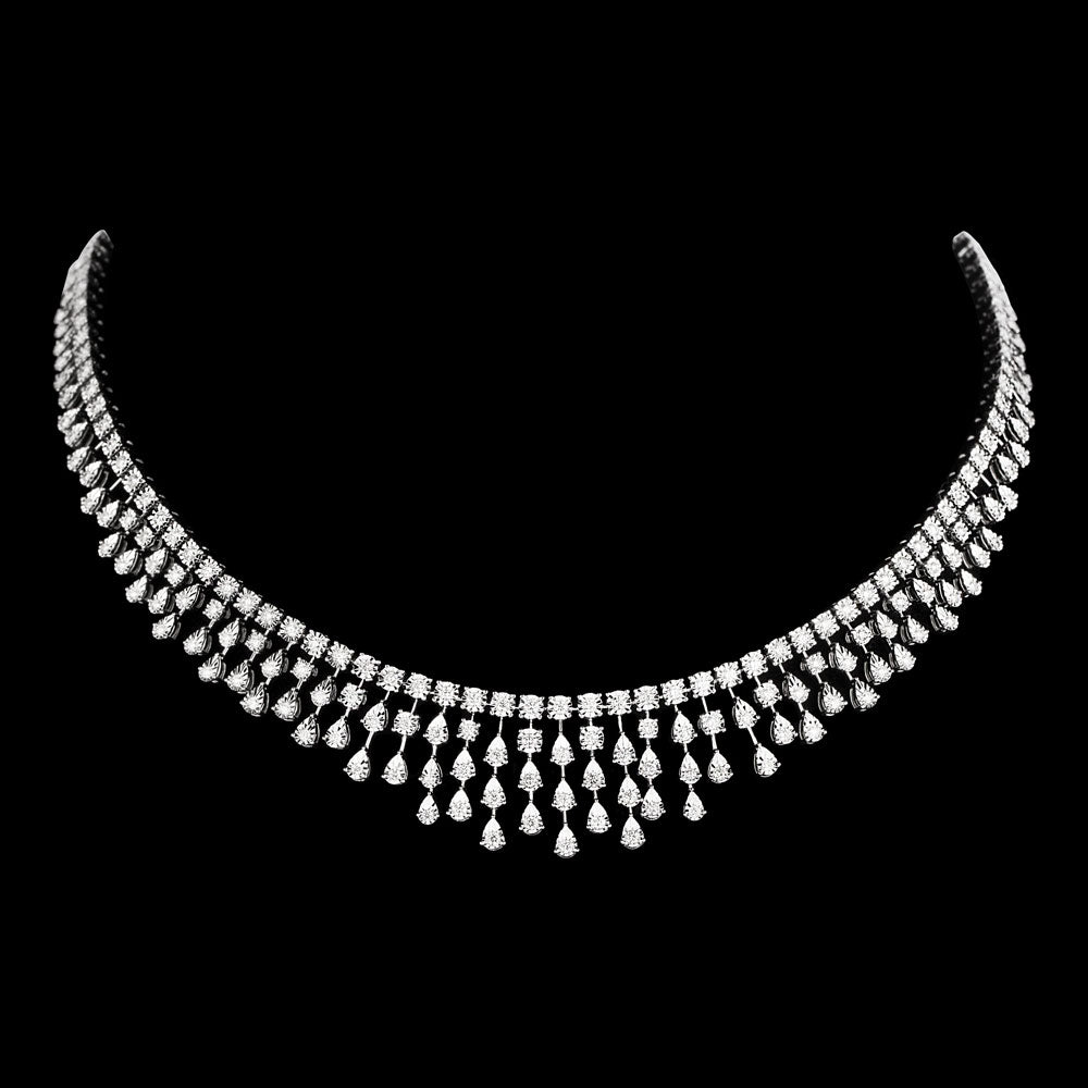 14K White Gold Diamond Necklace - 3.686ct SI-IJ