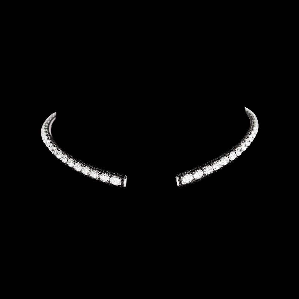 18K White Gold Diamond Necklace - 13.93ct VVS-VS-GH with Colour Stones