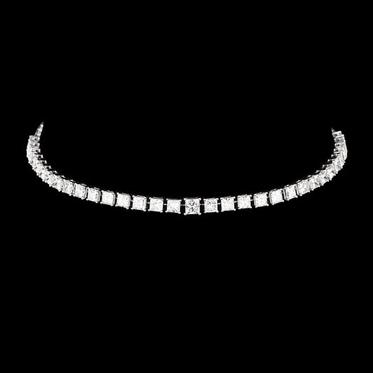 14K White Gold Diamond Necklace - 17.458ct VVS-VS-GH