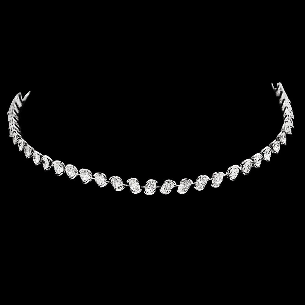 14K White Gold Diamond Necklace - 15.562ct VVS-VS-GH