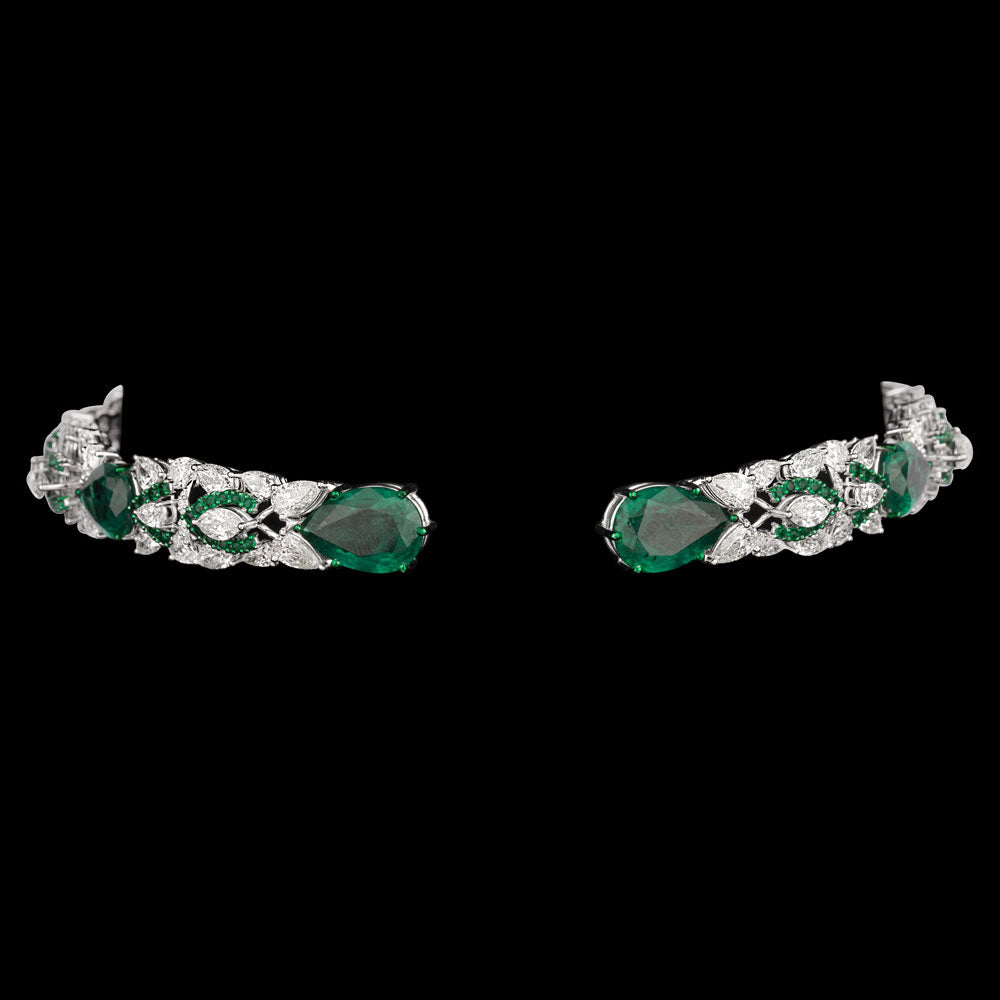 14K White Gold Diamond Necklace - 27.154ct VS-SI-IJ with Colour Stones