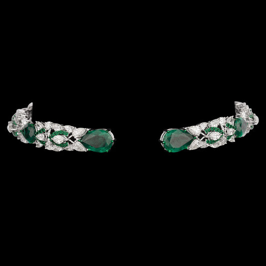 14K White Gold Diamond Necklace - 27.154ct VS-SI-IJ with Colour Stones
