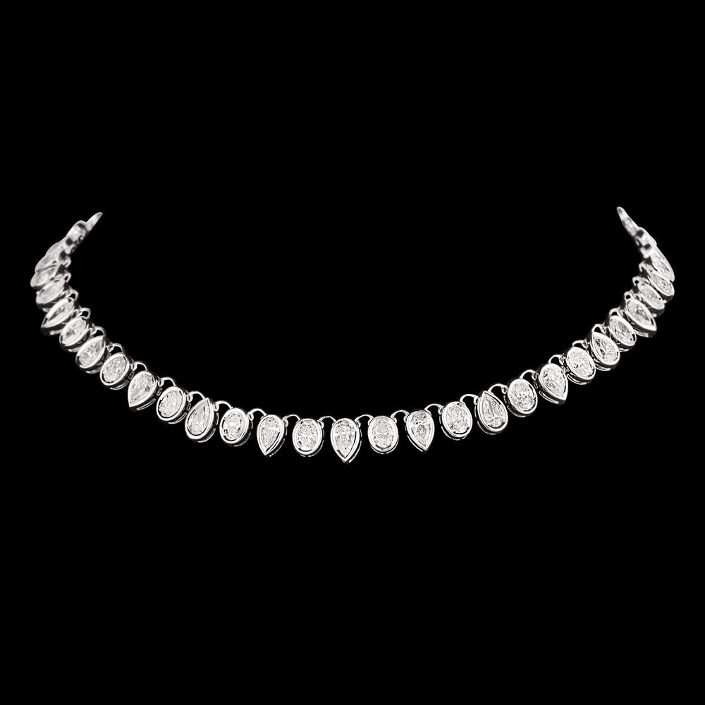 14K White Gold Diamond Necklace - 9.004ct VS-SI-IJ