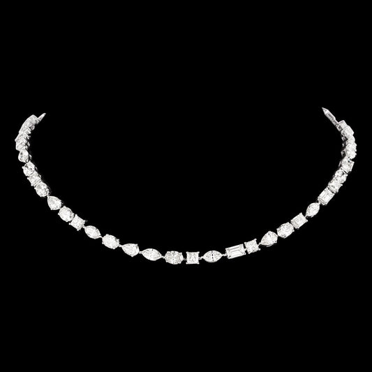 14K White Gold Diamond Necklace - 11.903ct VS-SI-IJ