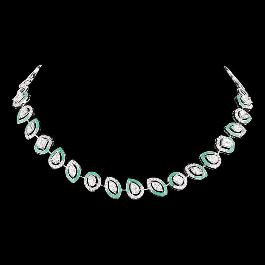 14K White Gold Diamond Necklace - 6.767ct VS-SI-HI