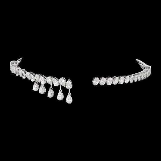 14K White Gold Diamond Necklace - 15.891ct VS-SI-HI