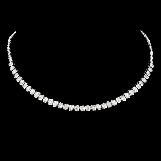14K White Gold Diamond Necklace - 8.036ct VS-SI-GH