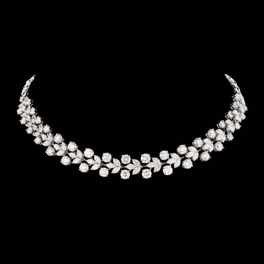 14K White Gold Diamond Necklace - 31.888ct VVS-VS-IJ